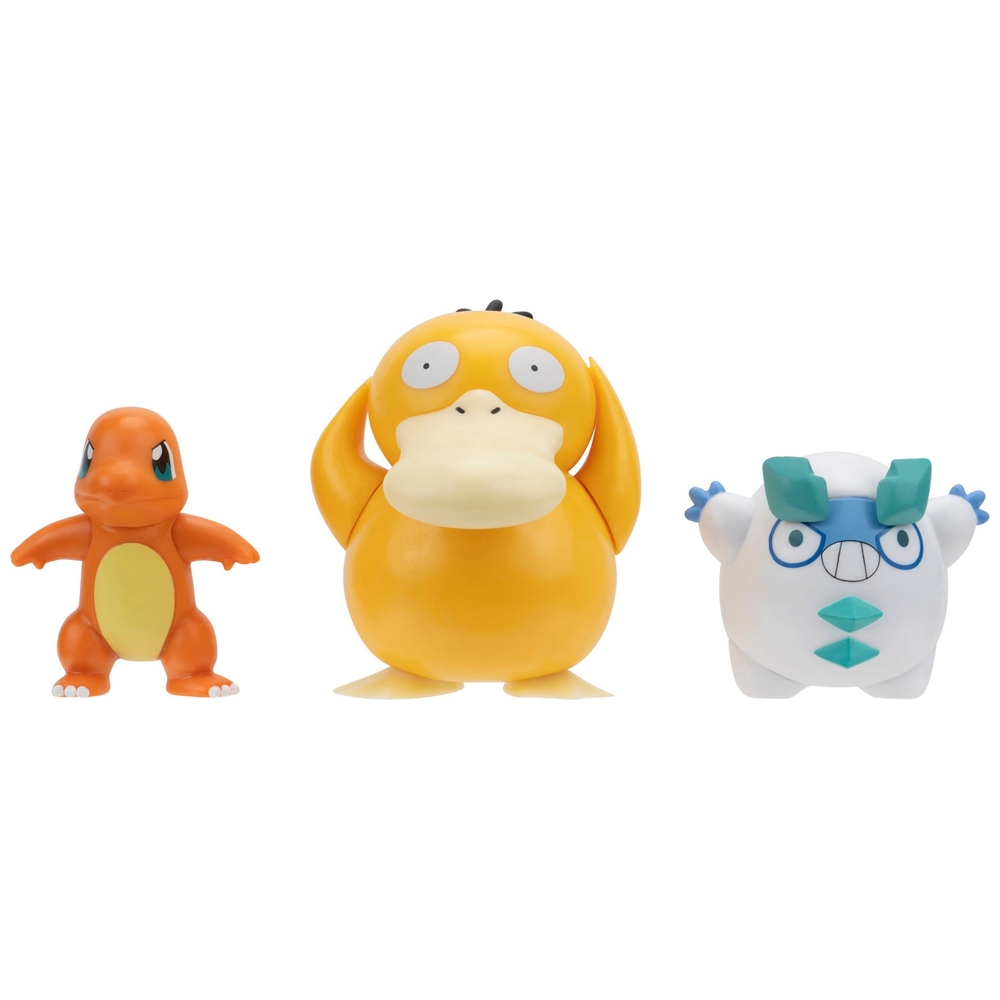 Pokémon-Kampffiguren-3er-Pack (Glumanda, Enton, Galar-Darumaka)