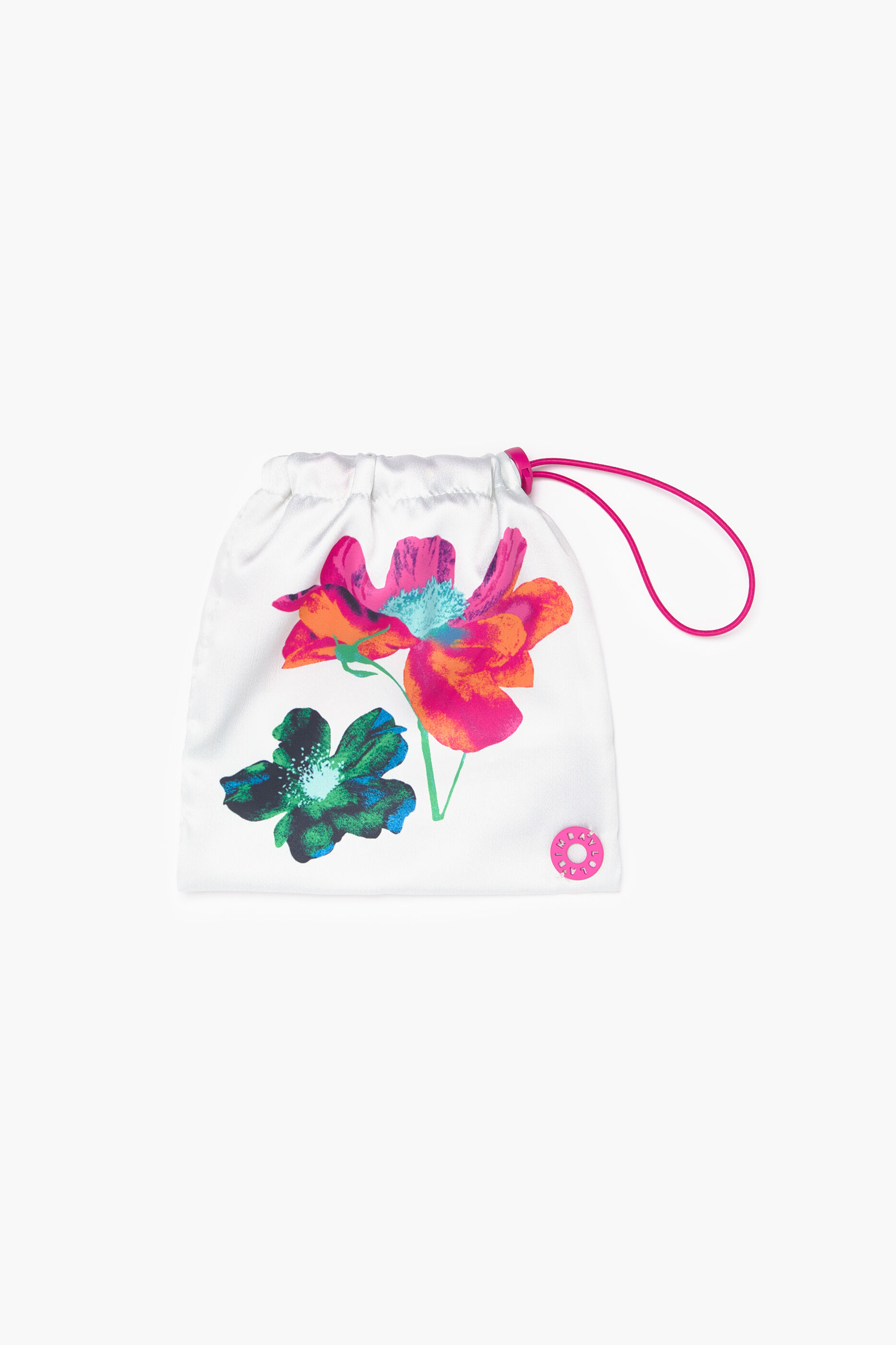 Lenço floral de seda off-white tamanho XL