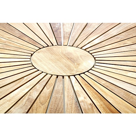 Kerteminde teak havebord, Sandy grey stel