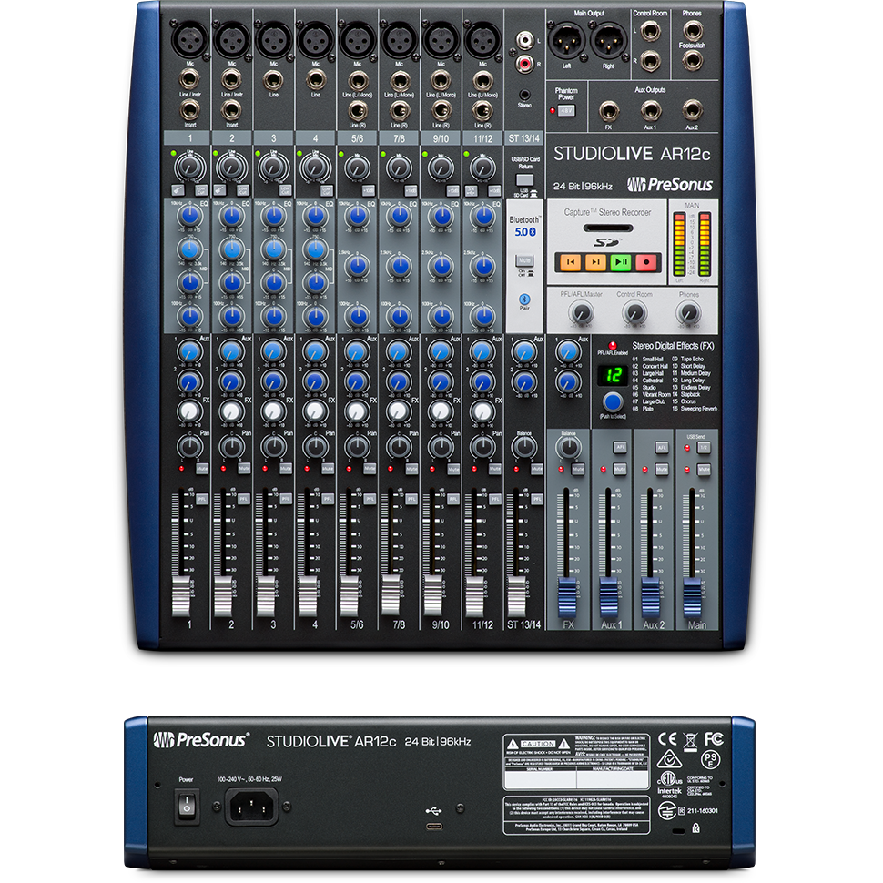 Presonus StudioLive AR12c hybride 12-kanaals mixer