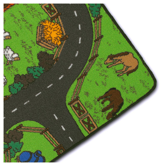 Tapis de jeu enfant - circuit voiture - campagne - 120 x 170 cm