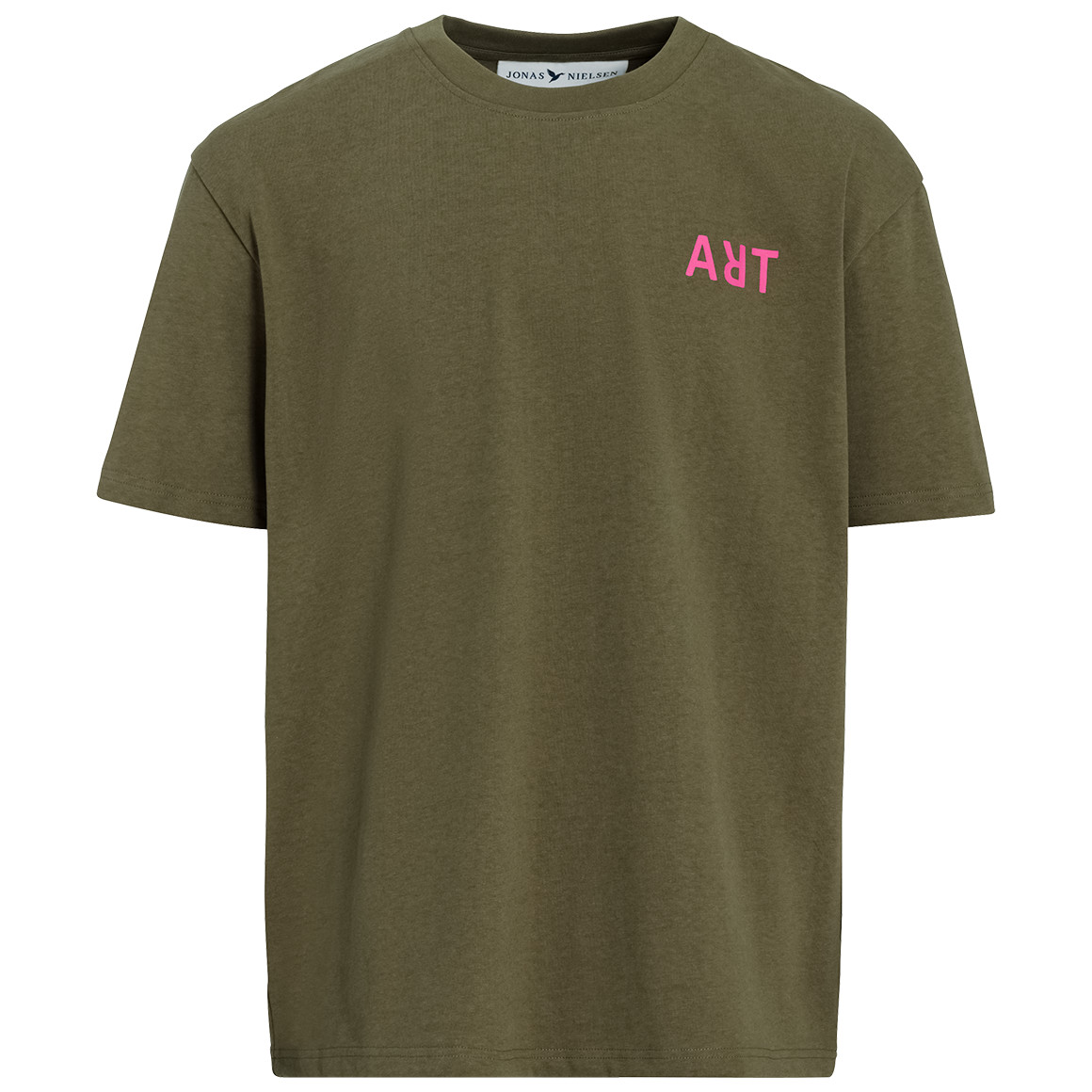 Jonas Nielsen Herren T-Shirt mit kleinem Print oliv