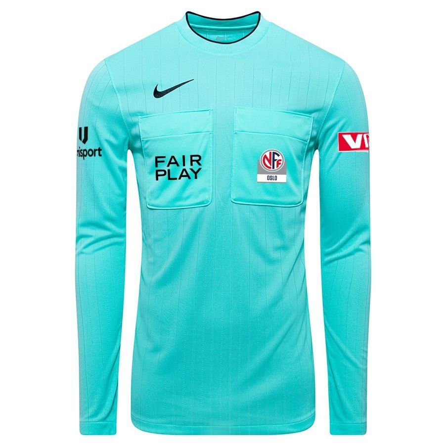 NFF Oslo Nike Maillot d'Arbitre II Dri-FIT - Turquoise/Noir Manches Longues