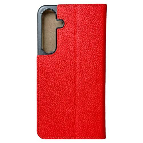 Samsung Galaxy S24  Plus Echtleder Book Case Tasche Flip Cover Hand Made (MARCS24P-M04) - Rot