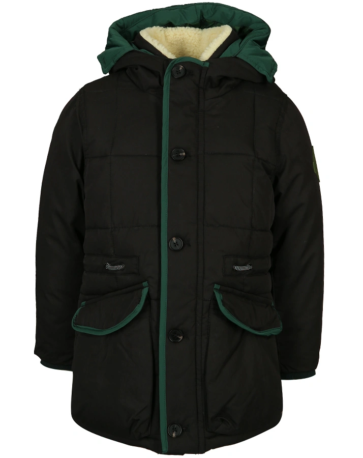 Stepp-Jacke GET READY mit Teddyplüsch in schwarz