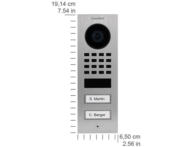 Doorbird IP Türstation D1102V Aufputz IP Video Türsprechanlage aus Edelstahl V2A mit 2 Ruftasten