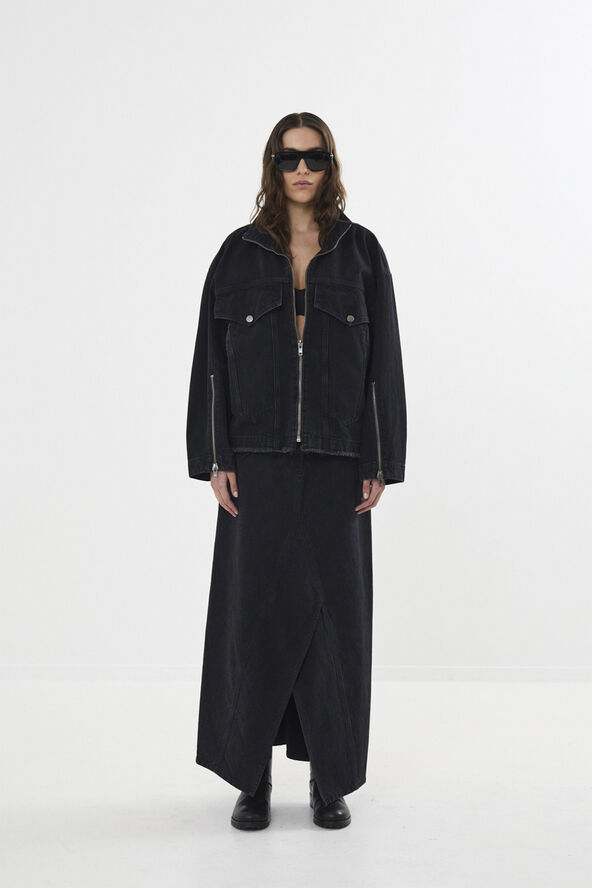 Rabens Saloner Denim black skirt - Kiddie Washed black den