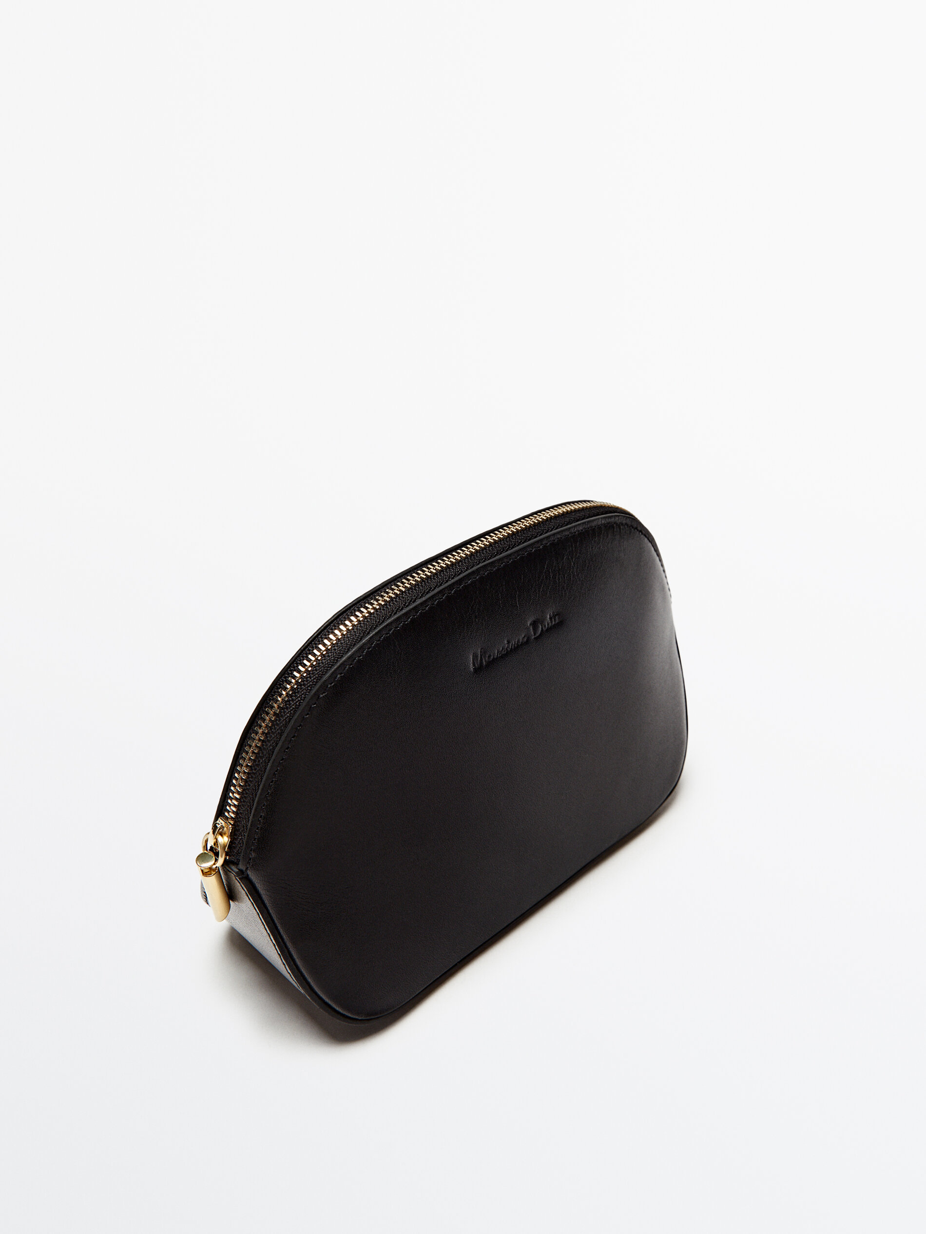 Neceser piel napa cremallera - NEGRO