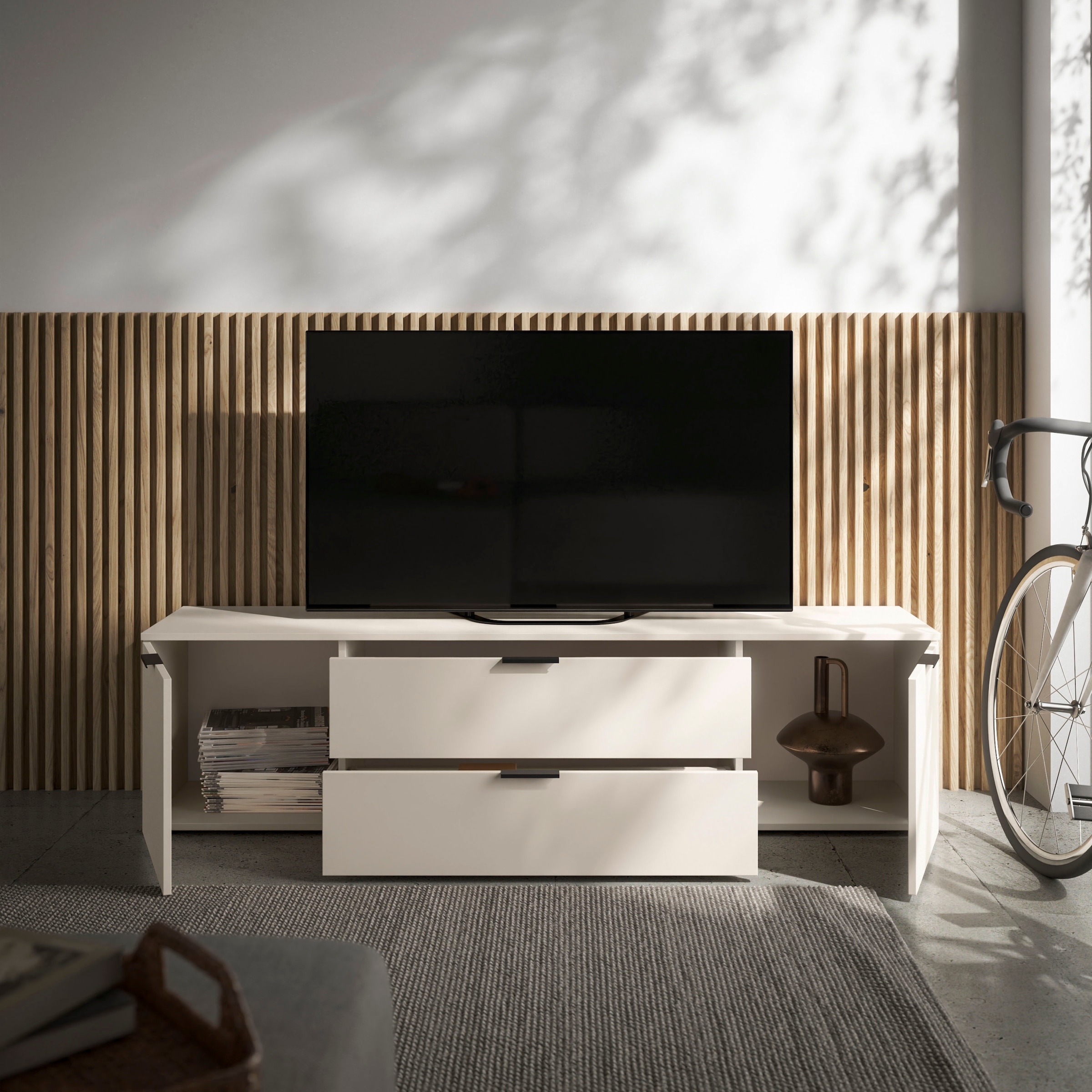 HBZ Lowboard »Linz TV-Unterschrank, BxHxT 180x47x40cm« 1 Stk. tlg. Breite 180cm,Lip-Griff, Melaminbeschichtung