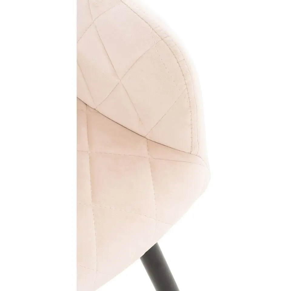 CLP Eetkamerstoel Shila zwart Frame - Fluweel - beige