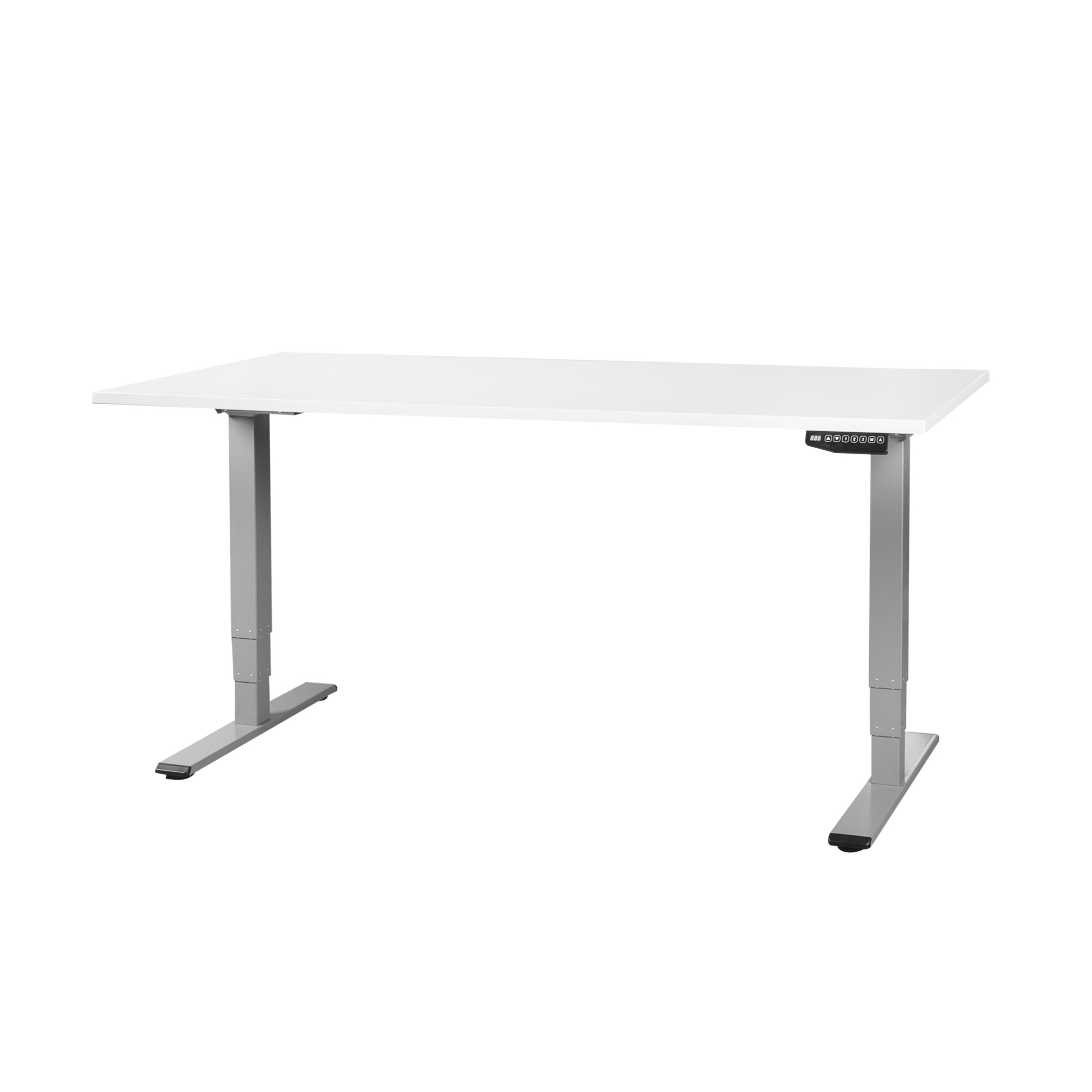 CONTINI höhenverstellbarer Bürotisch 200 x 90 cm weiss / Gestell dunkelgrau