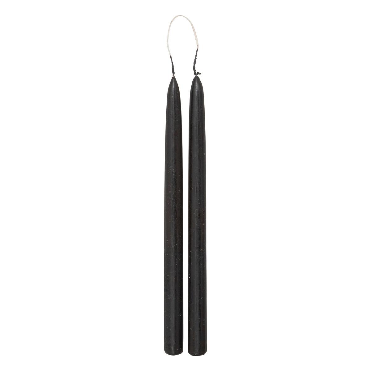BOUGIE BATON HUGO NOIR H.30CM X2 PIECES