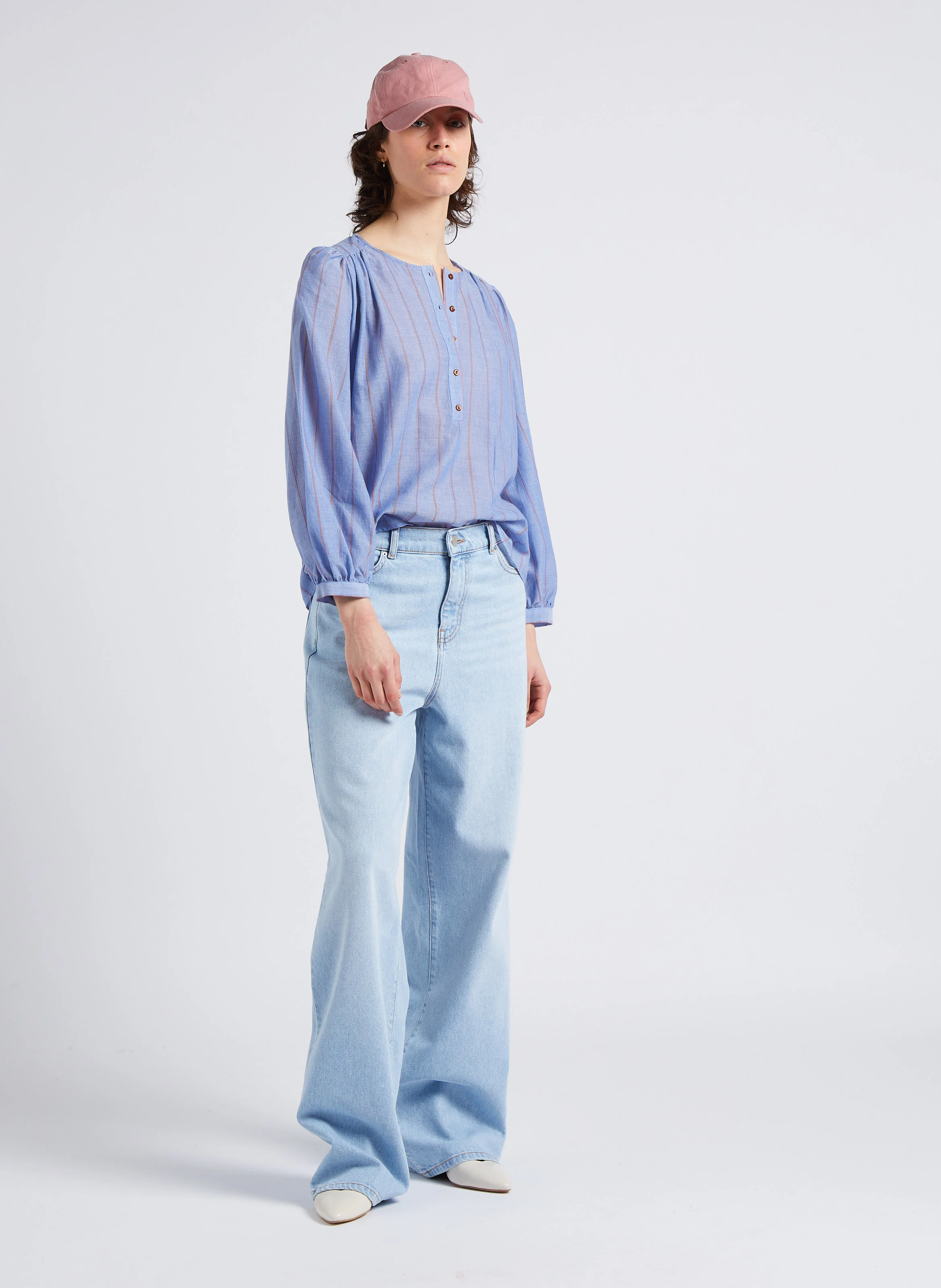 DAWN - Jean large en denim délavé | Bleu