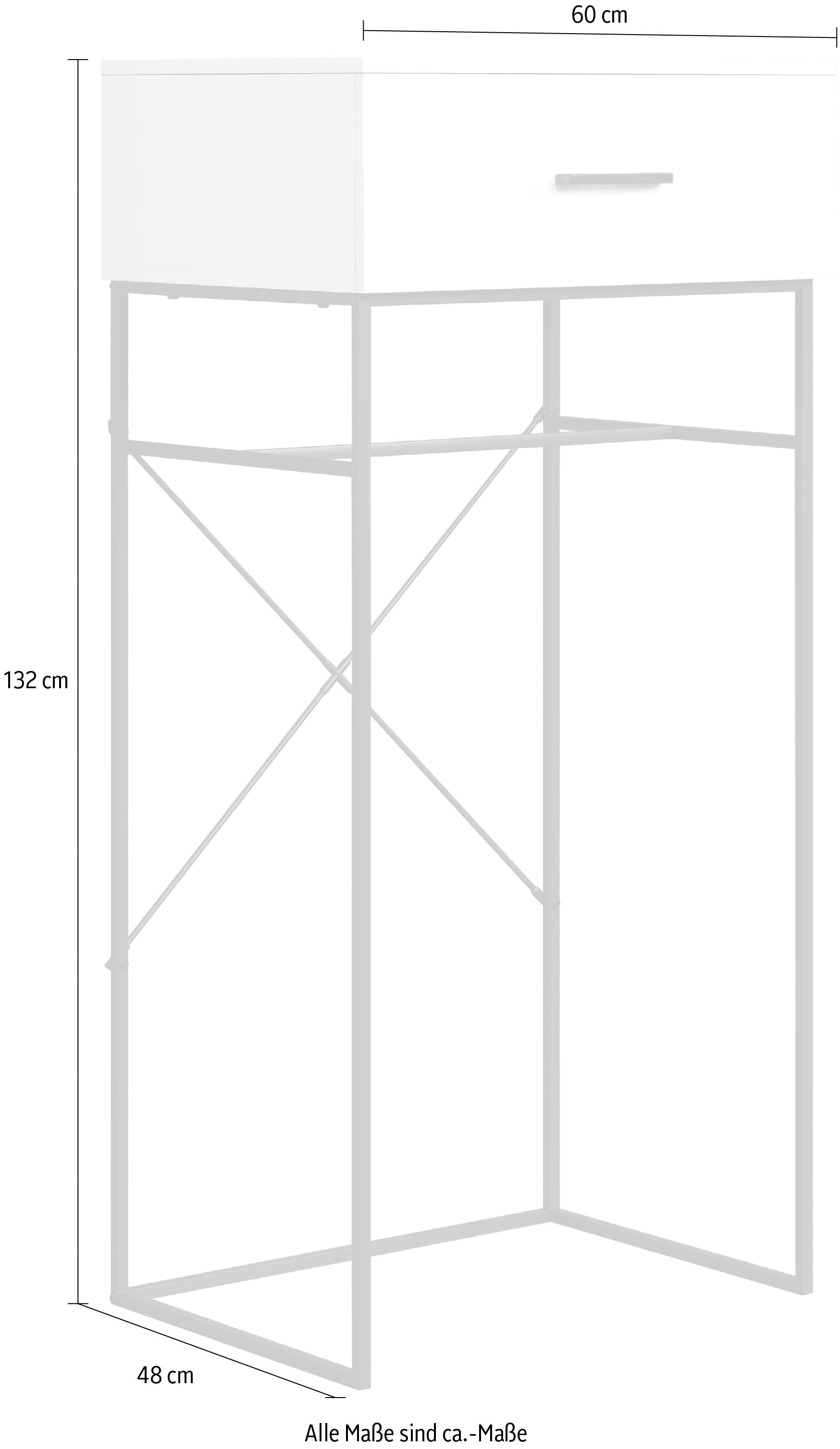 INOSIGN Beistelltisch »Sterling« 1 Stk. tlg. Konsolentisch mit 1 Schublade - (B/T/H) 60/48/132 cm