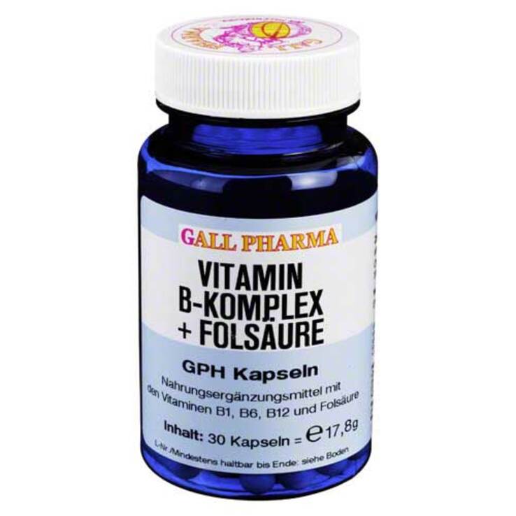 Vitamin B Komplex + Folsäure GPH Kapseln, 30 St