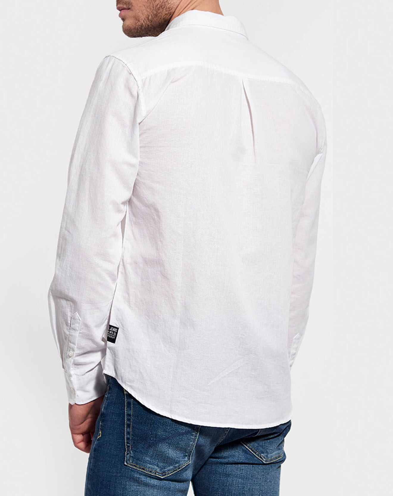 Kaporal 5 Chemise Regular Fit en Coton & Lin Wolfe blanche