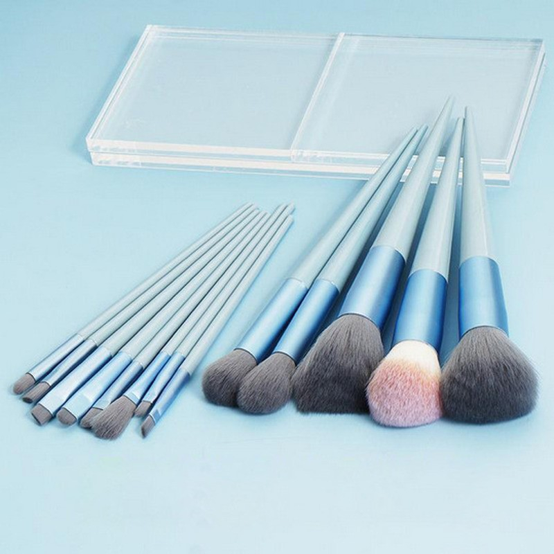(13-tlg. Set) Beauty Make Up Puder Pinsel Set - Blau