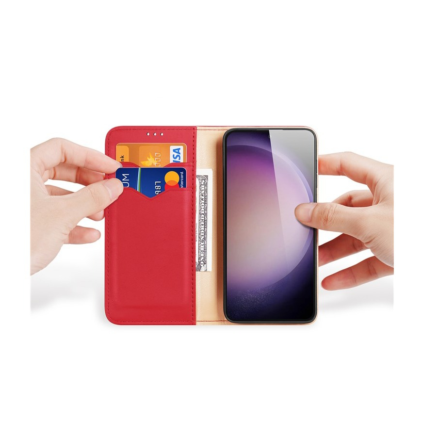 Samsung Galaxy S24  Plus Flip Wallet Cover Echtleder Tasche (RFID Schutz) - Rot