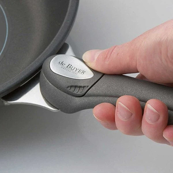 Lot sauteuse paysanne Mineral B 24 cm et manche amovible noir De Buyer