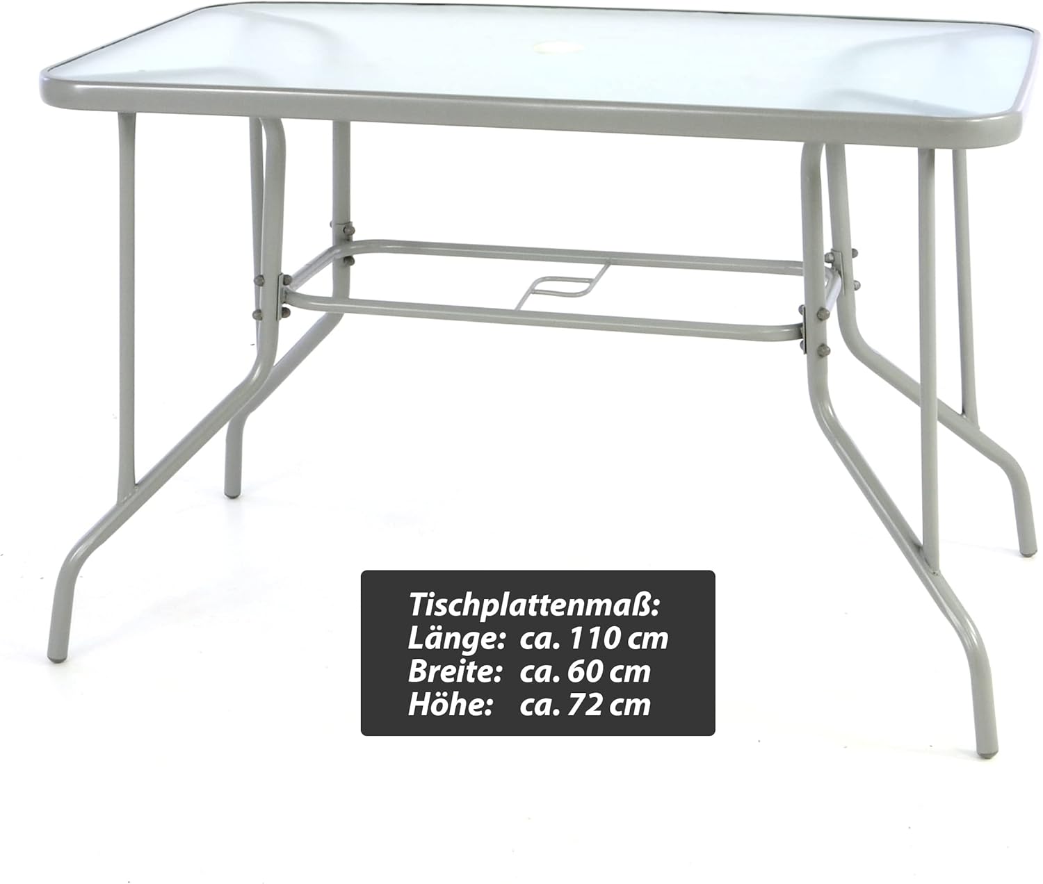 Nexos 5-teiliges Gartenmöbel-Set aus 4 Stapelstühlen & Esstisch – Textilene schwarz/Rahmen grau