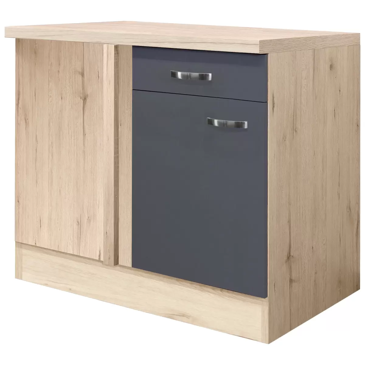 Eckunterschrank Shadow grau,Eiche