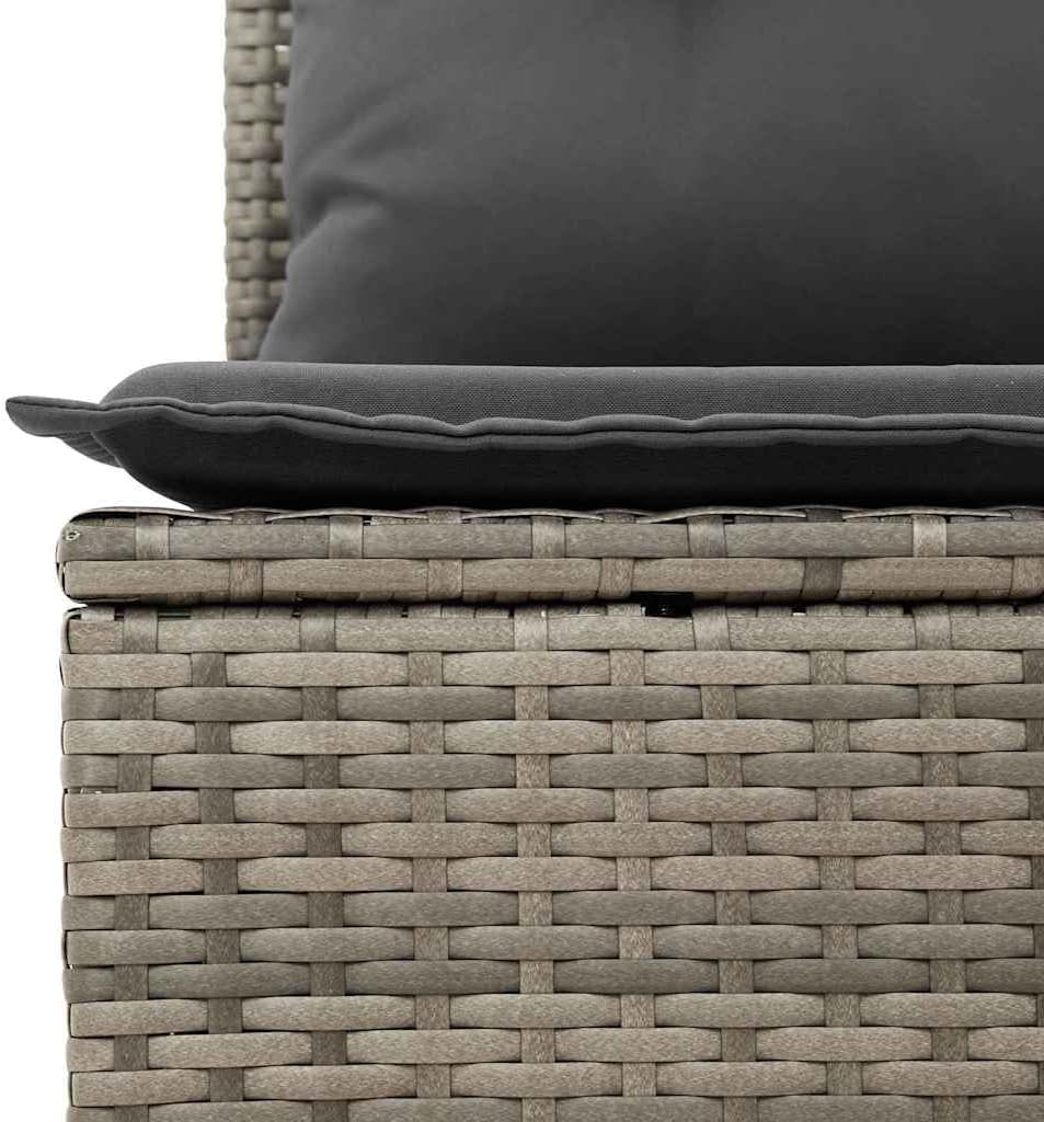 Owox 7-Teiliges Poly-Rattan Ecksofa-Set grau: modulares Lounge-Set mit Tisch, 6-Sitz Gartenmöbel für Balkon & Terrasse