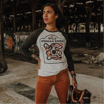 T-shirt manches longues Wildust WILD WOMAN RIDER - Blanc / Noir