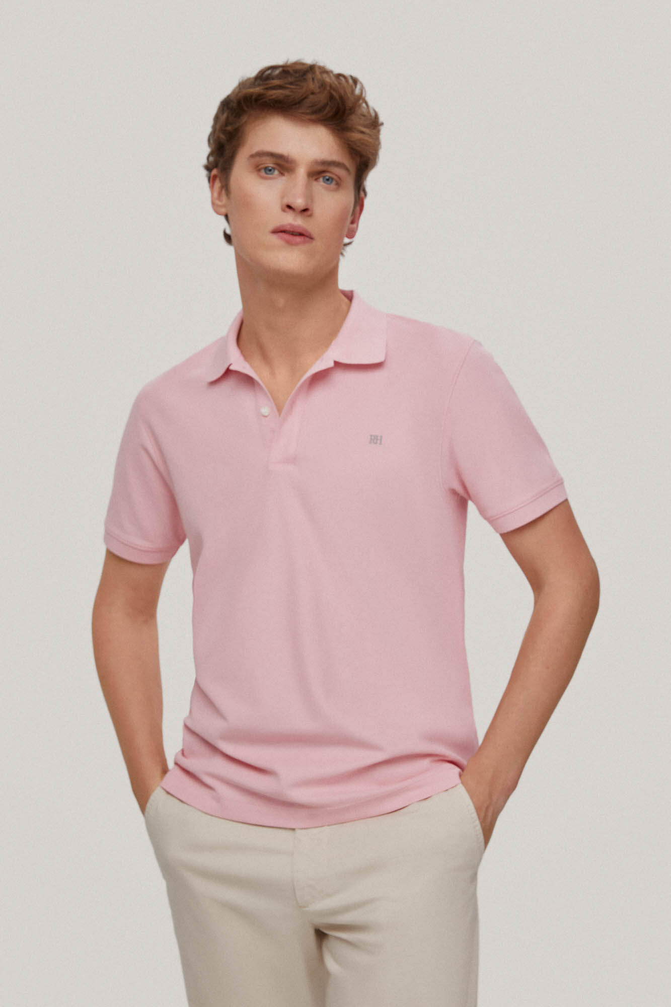 Camisa polo anti-odor de corte justo - Rosa