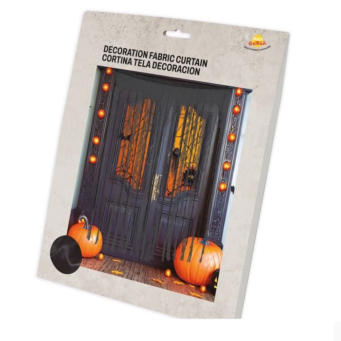 Halloween Gordijn Zwart/Grijs 1,9m