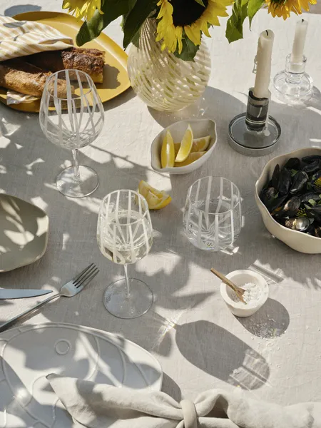 Broste Copenhagen Stripe Hvidvinsglas