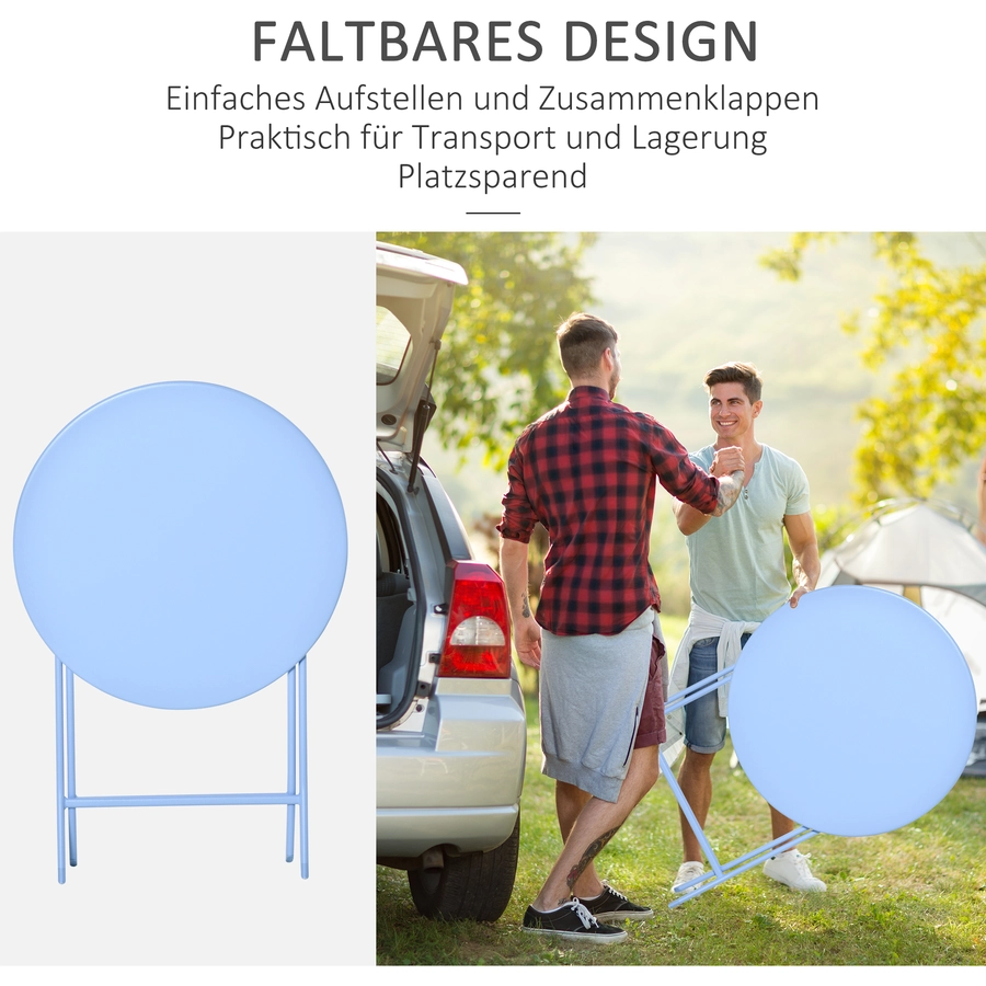 Outsunny Gartenmöbel-Set im kompaktem Design hellblau