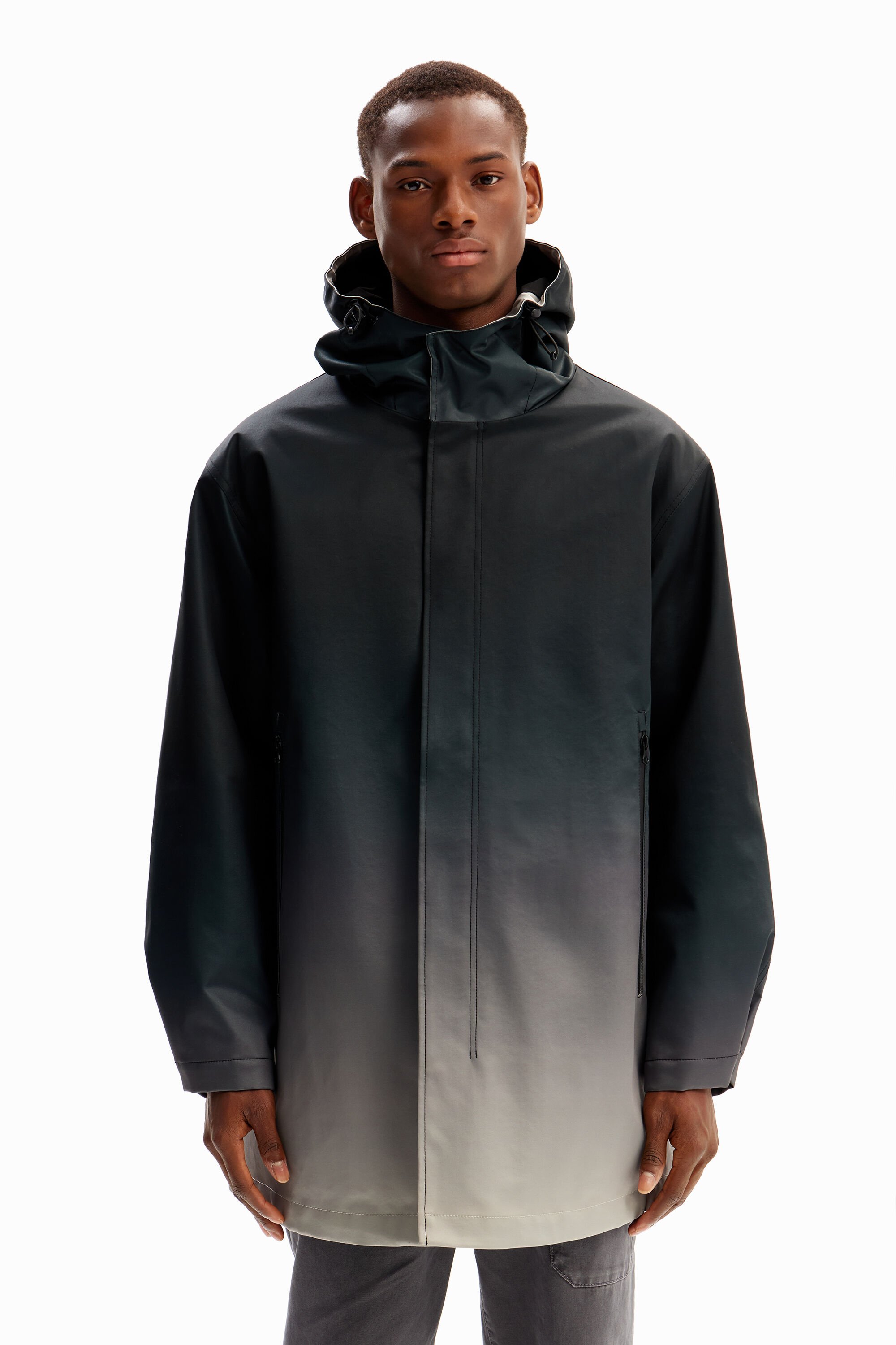 Parka degradado capucha