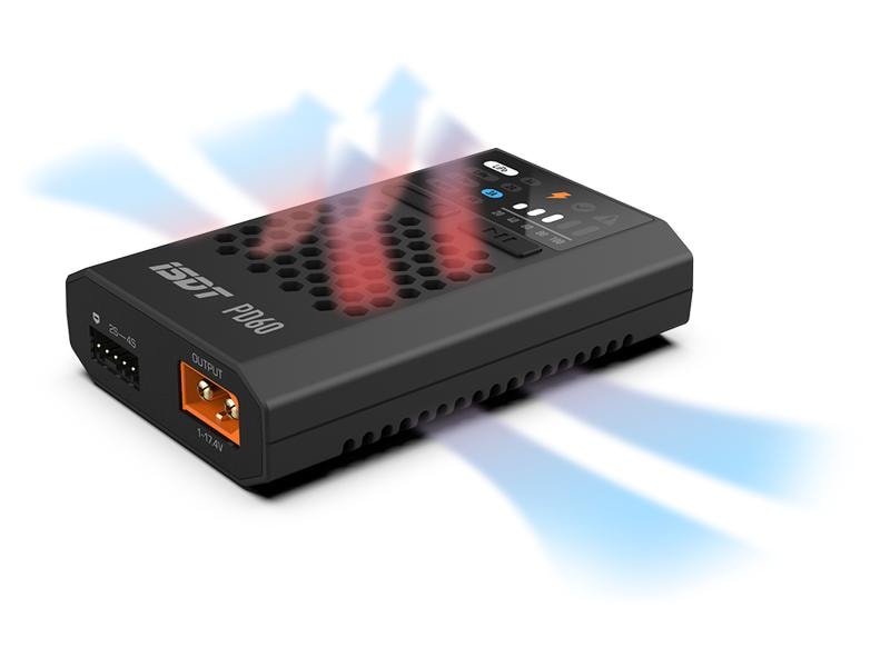 ISDT USB-Ladegerät PD60 60W 1-4S, XT60 USB-C Modellbau-Ladegerät für 1-4S LiPo Akkus