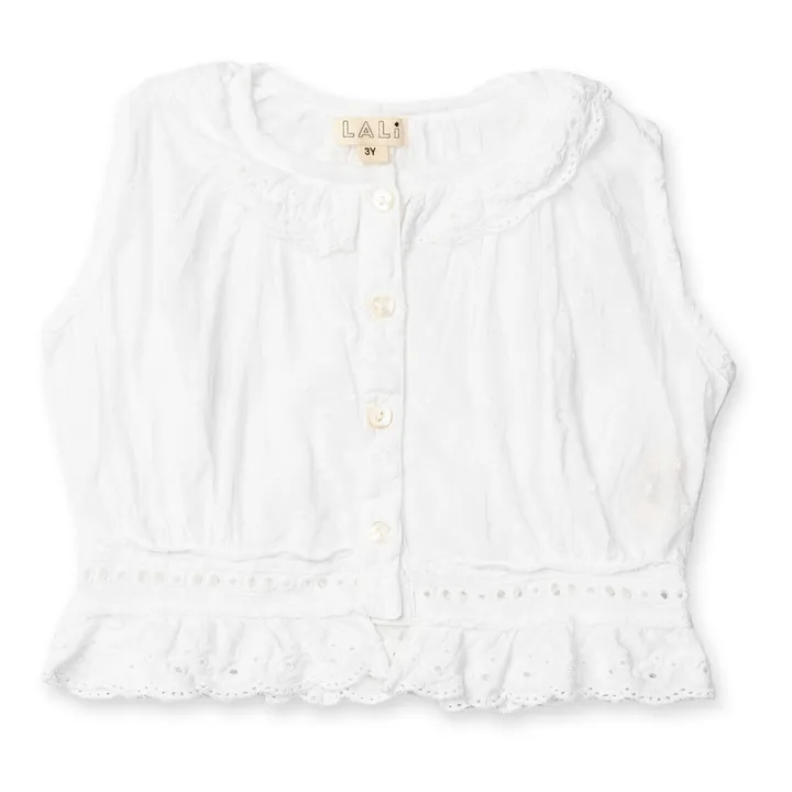 Lali Top Sans Manches Corset  | Blanc