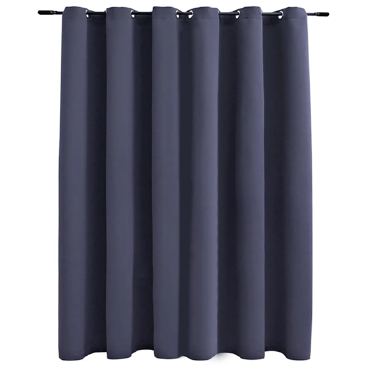 vidaXL Rideau occultant avec anneaux - Anthracite