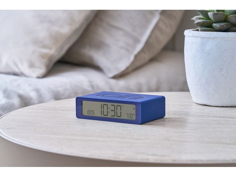 Lexon Digitalwecker Flip Mini Dunkelblau Mini LCD-Wecker mit Umkehrfunktion (On/Off)