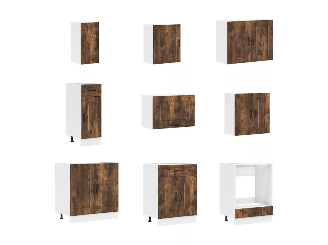 Ensemble d'armoires de cuisine 14 pcs Kalmar bois d'ingénierie