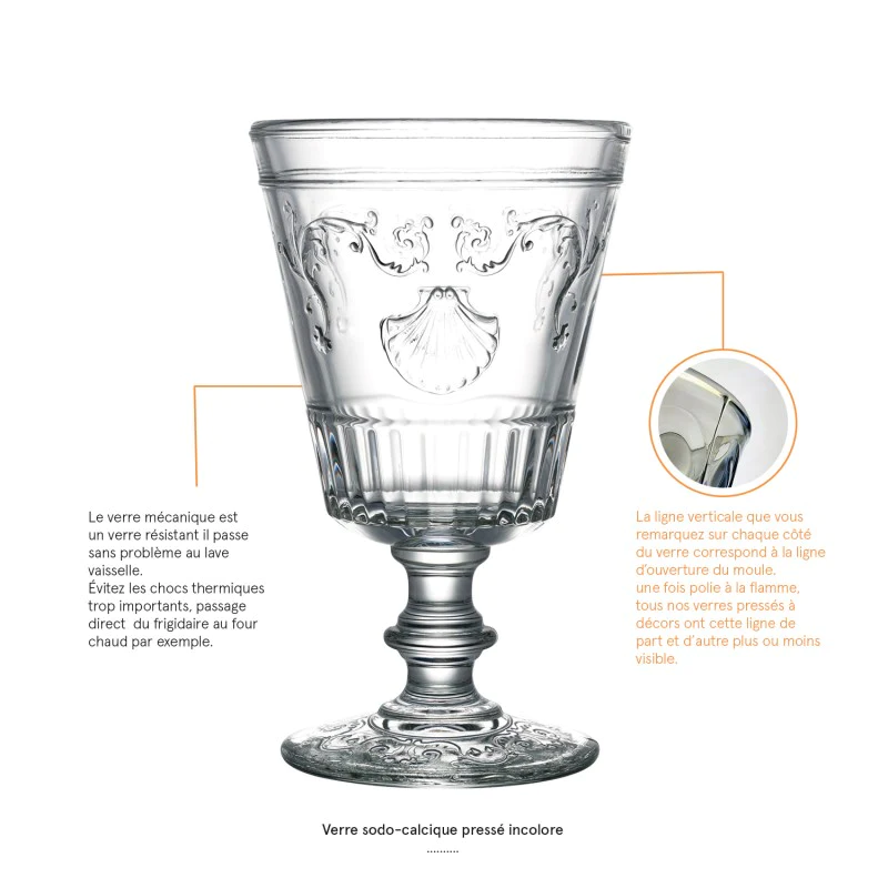 Lot de 6 verres à dégustation, VERSAILLES La Rochère