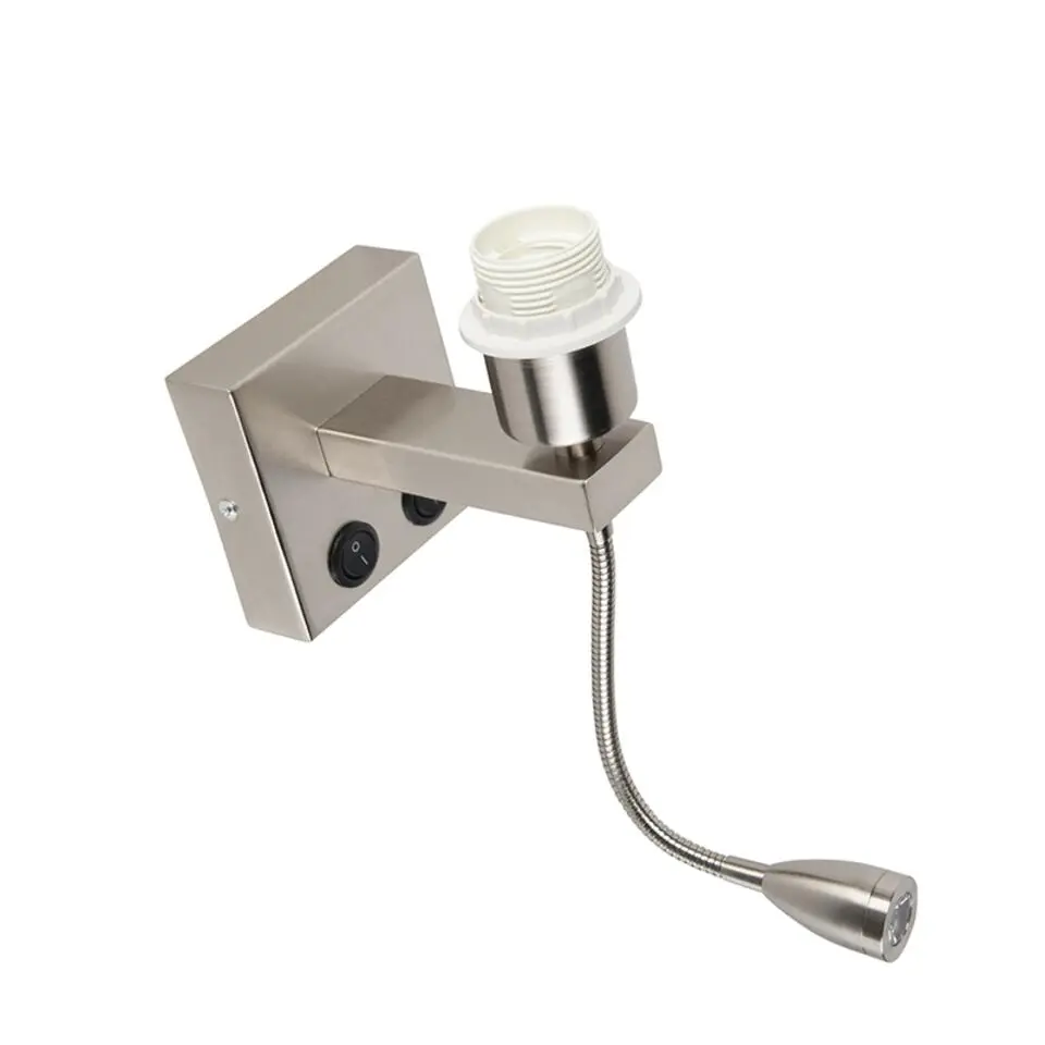 Qazqa wandlampen brescia combi zilverkleurig e27