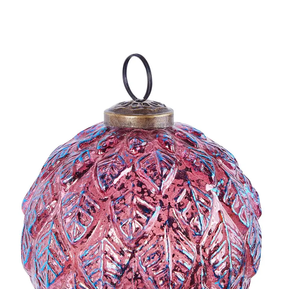 ASTRAL - Kerstballen set van 6 - Roze - Glas
