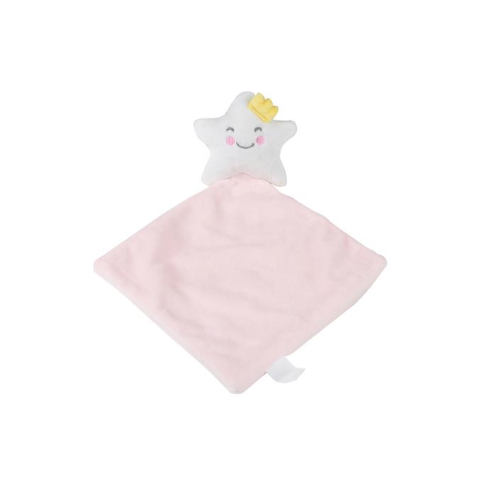 DOUDOU MOUCHOIR 18X18CM ETOILE ROSE