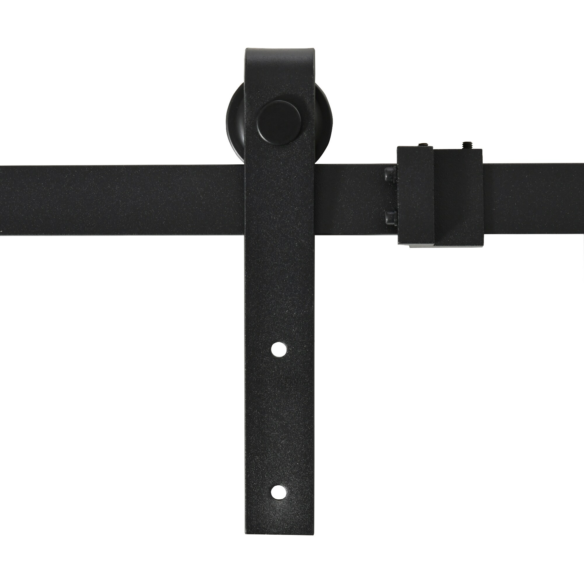 HOMCOM Schiebetürsystem Geeignet für Schrank, TV-Stände und mehr, Schiebetür-Kit, Geeignet für verschiedene Türpaneele Schwarz 183 x 0,6 x 18 cm (BxTxH)