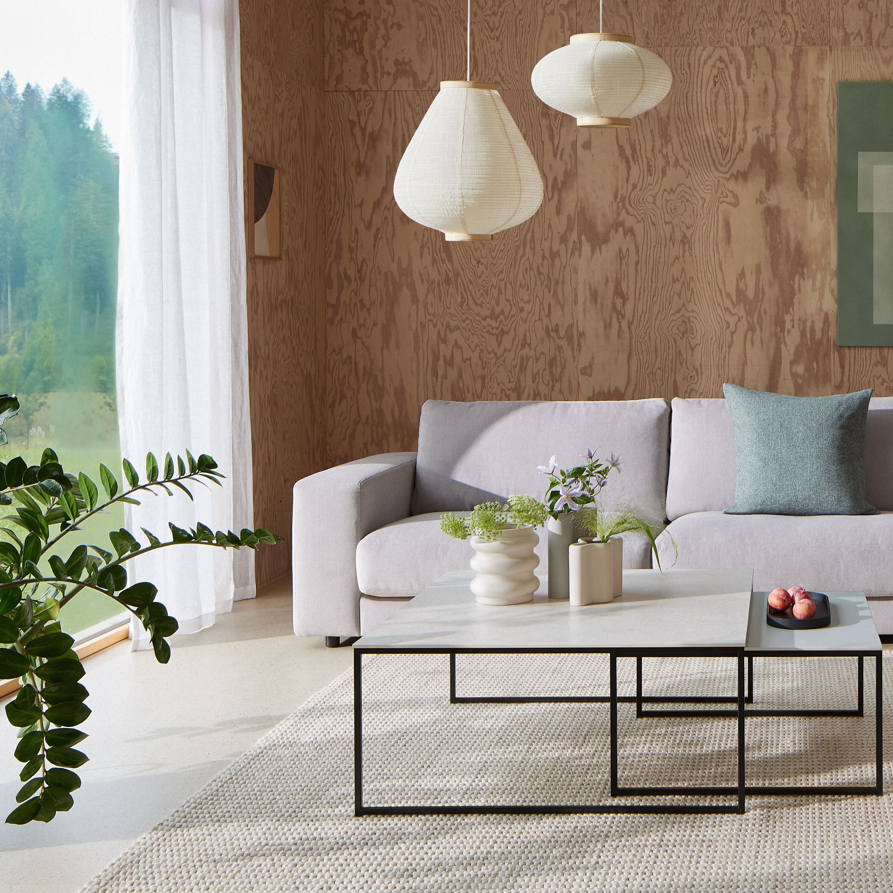 AVEA Salontisch - grau / schwarz / B: 65.0 cm x T: 65.0 cm x H: 36.0 cm