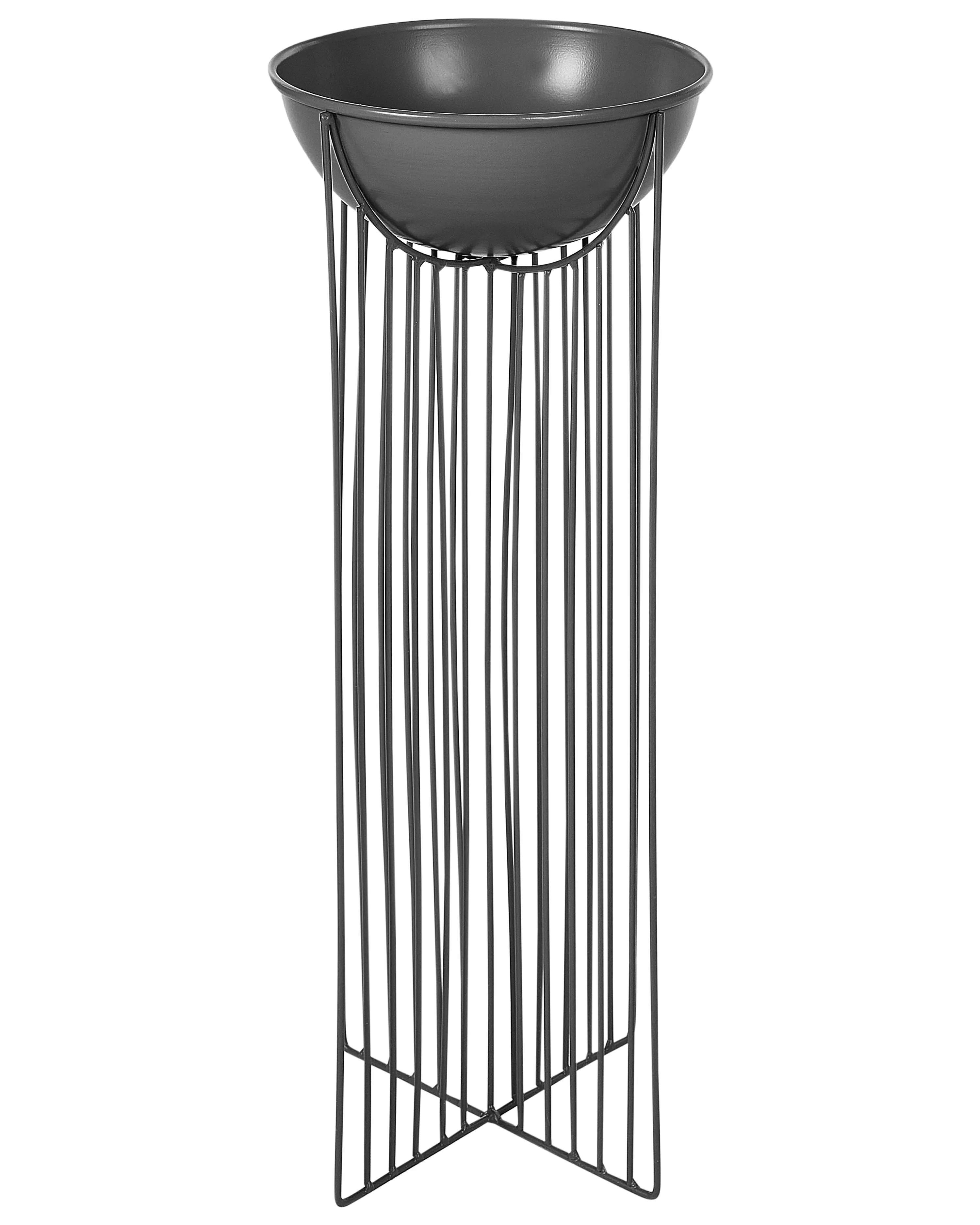 Set van 2 verhoogde bloempotten FICARIA Metaal 22 cm Zwart