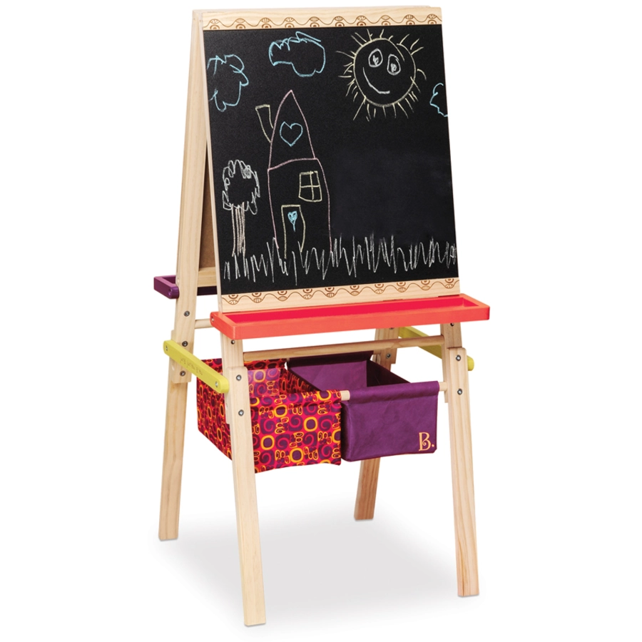 B.TOYS B. Holz-Staffelei - Mal Standtafel für Kinder Mehrfarbig