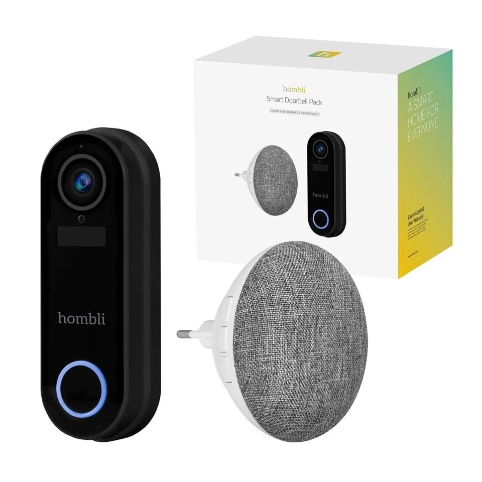 Hombli - Smart Doorbell 2 Promo Pack (Doorbell 2 + Chime 2) Black - BUNDLE with 2x