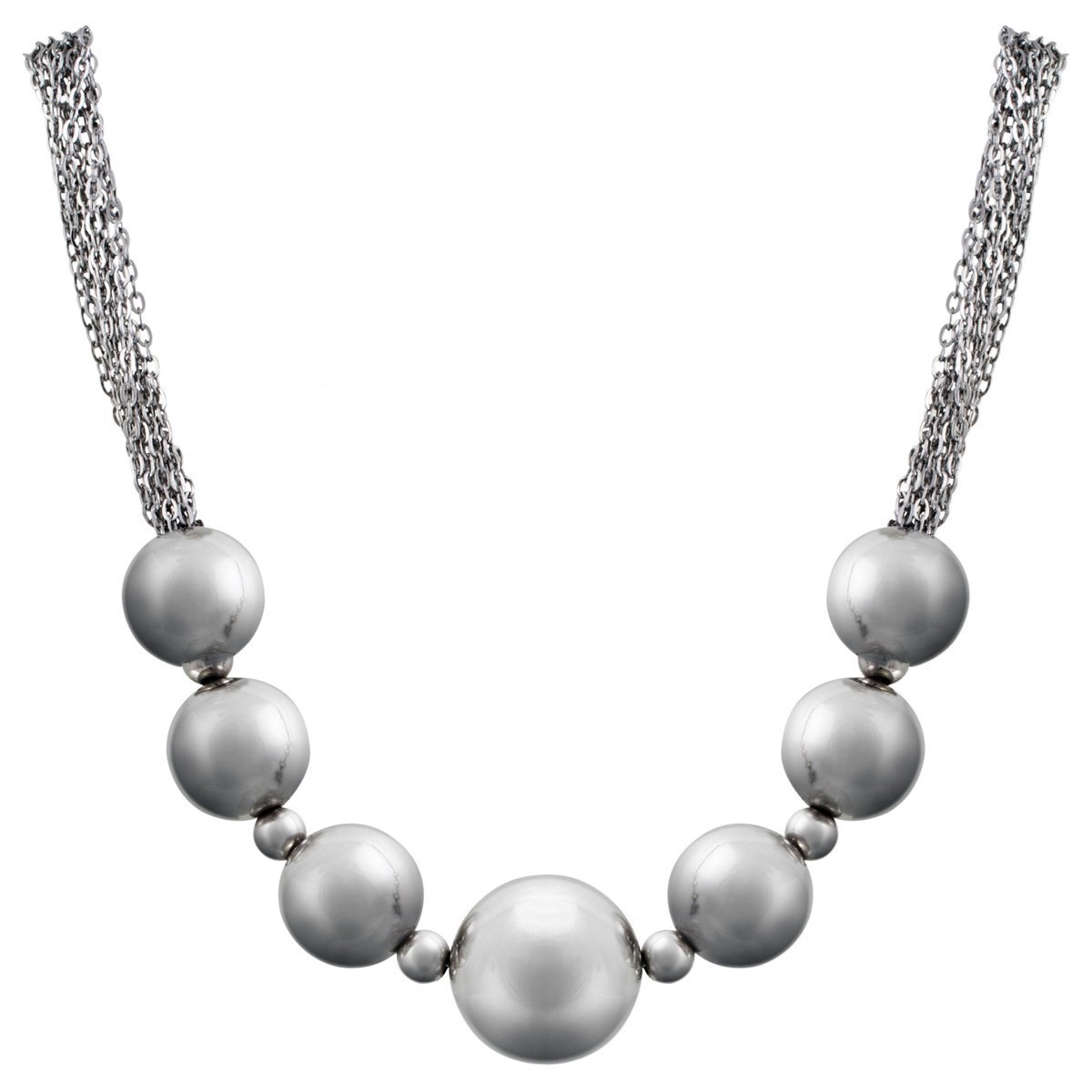 Collier multi-motifs en Acier 316L - blanc brillant