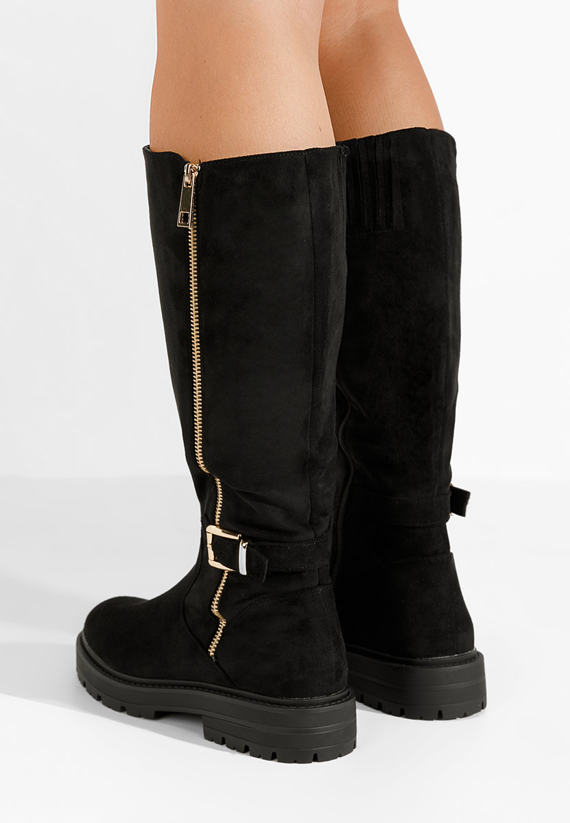 Bottes plates femme noires Maleen