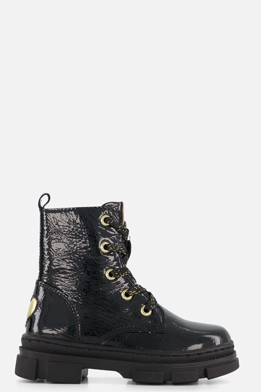 Muyters Veterboots zwart Leer