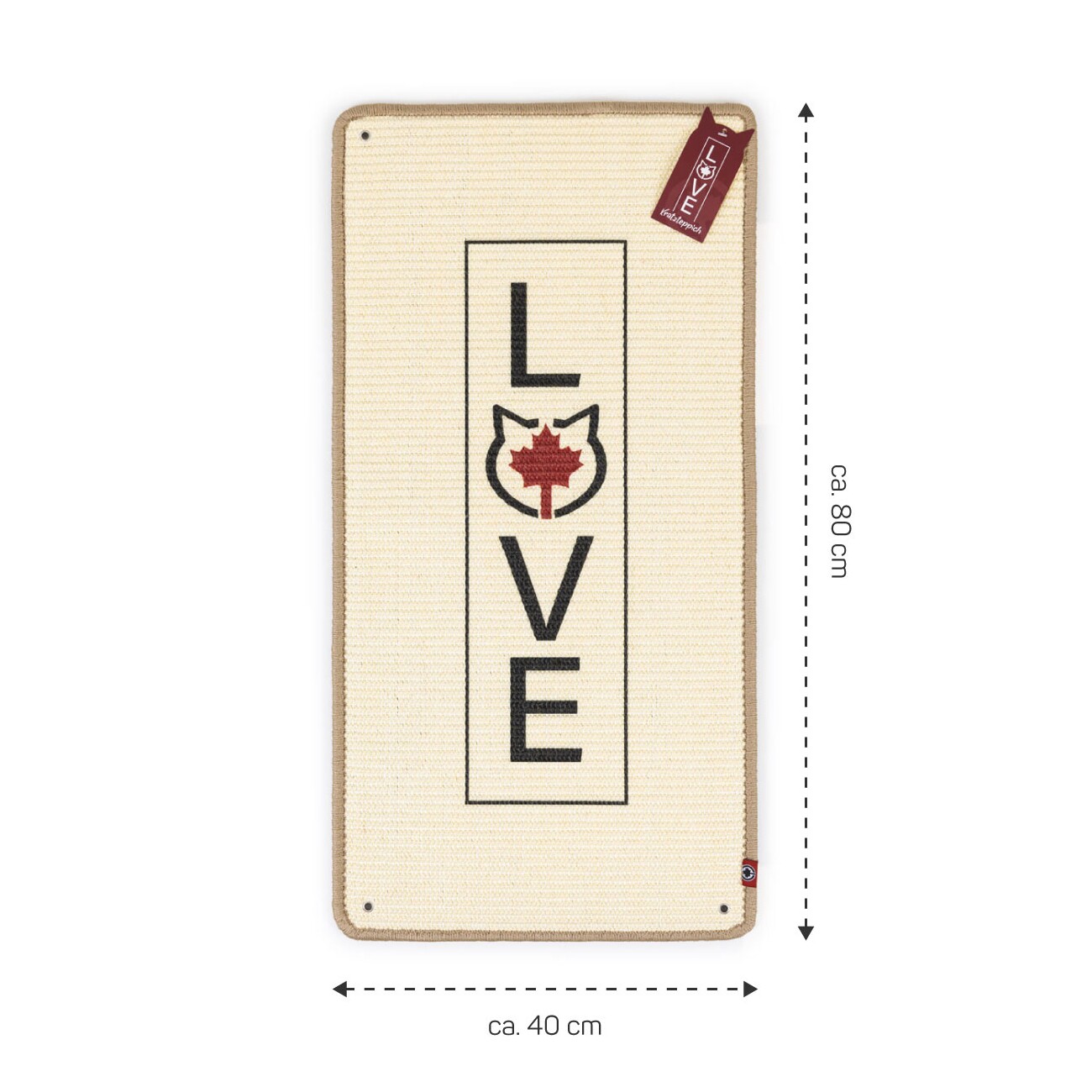 Canadian Cat Company Kratzteppich 80x40cm mit Wandbefestigung beige